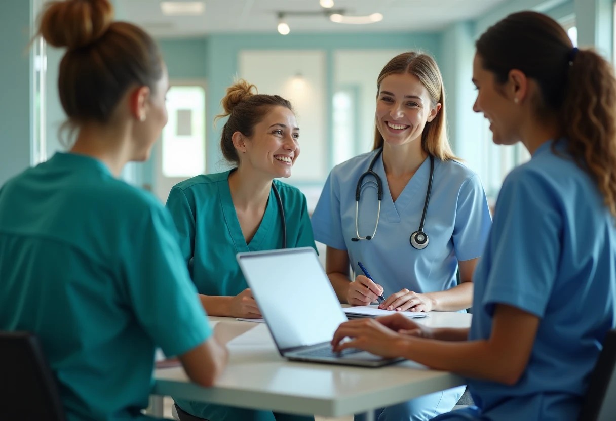 Enfermeras colaborando en un hospital