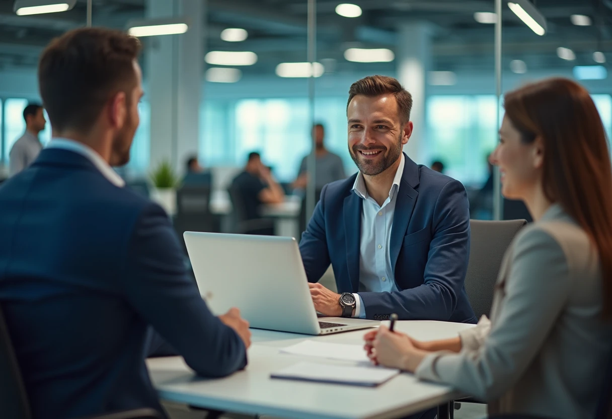 Sales executive closing a deal
