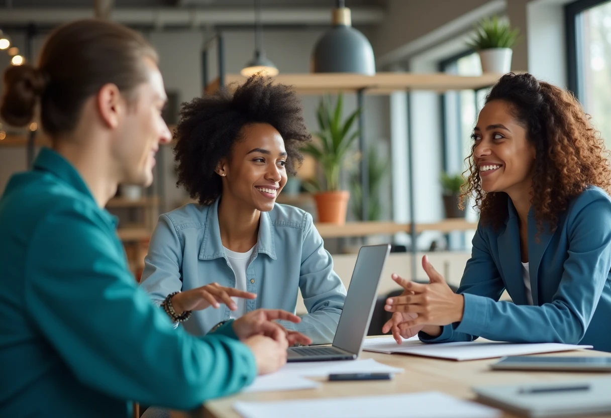 Collaborative team in an office