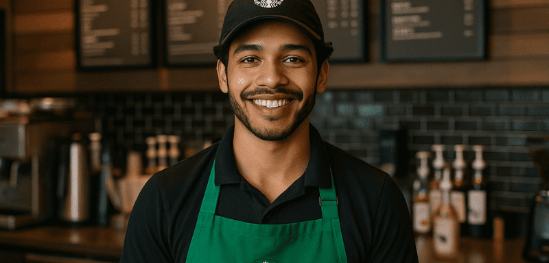 Employé de Starbucks.