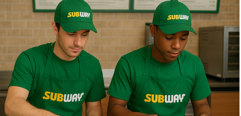 Employés de Subway au travail.