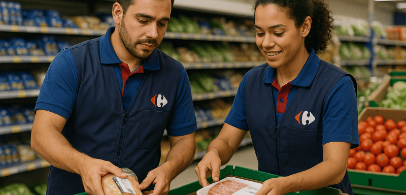Employés de Carrefour.